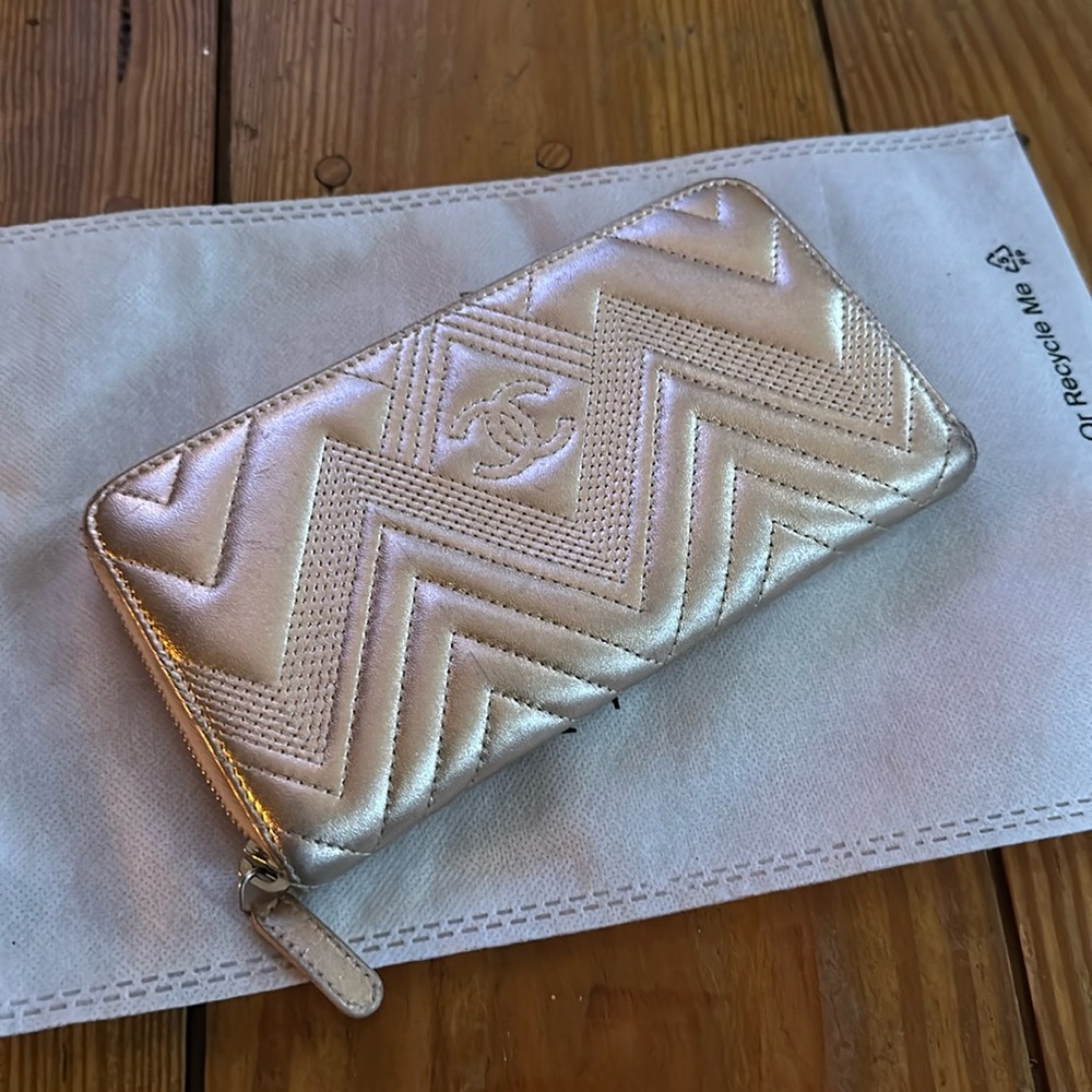 Pink Metallic Chanel Wallet